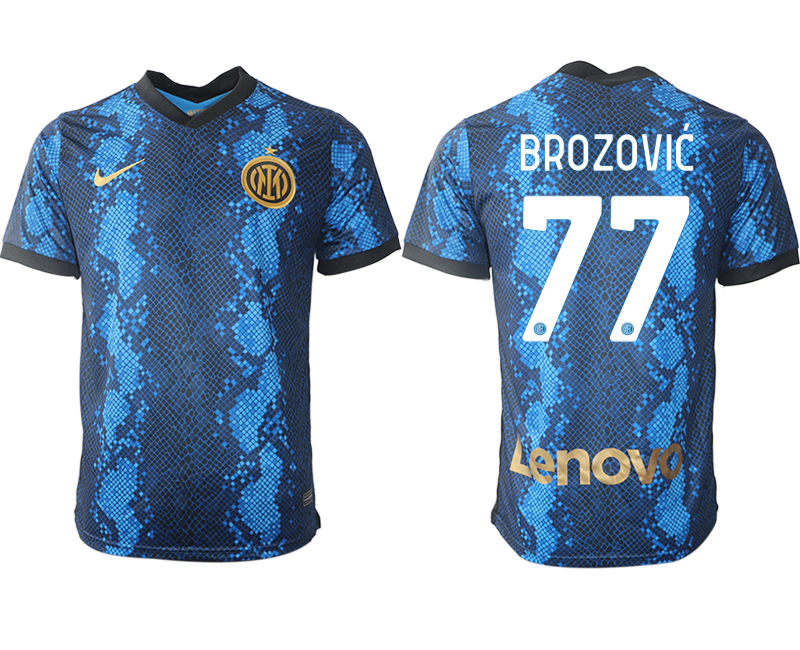 Men 2021-2022 Club Inter Milan home blue aaa versio #77 Nike Soccer Jersey